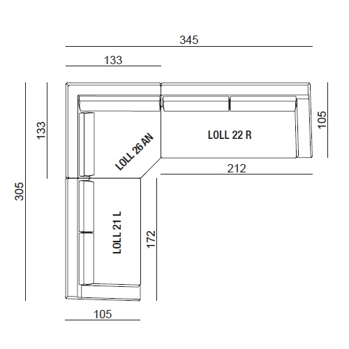 Loll 07_ 345 x 305 x H 78 cm