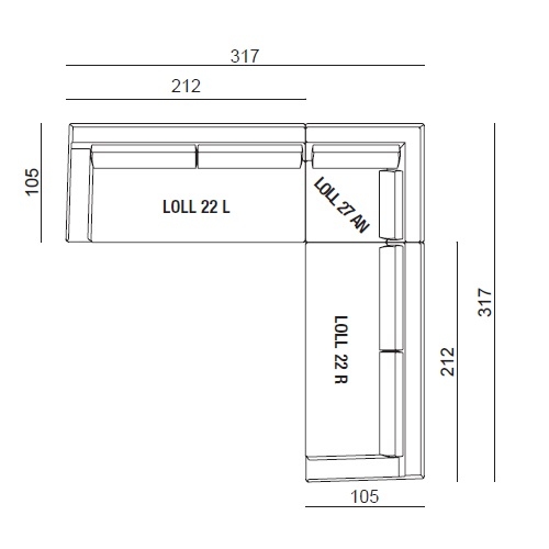 Loll 08_ 317 x 317 x H 78 cm