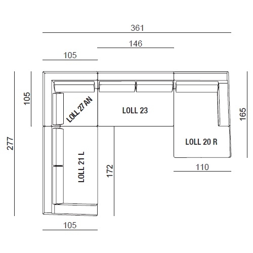 Loll 09_ 361 x 277 x H 78 cm