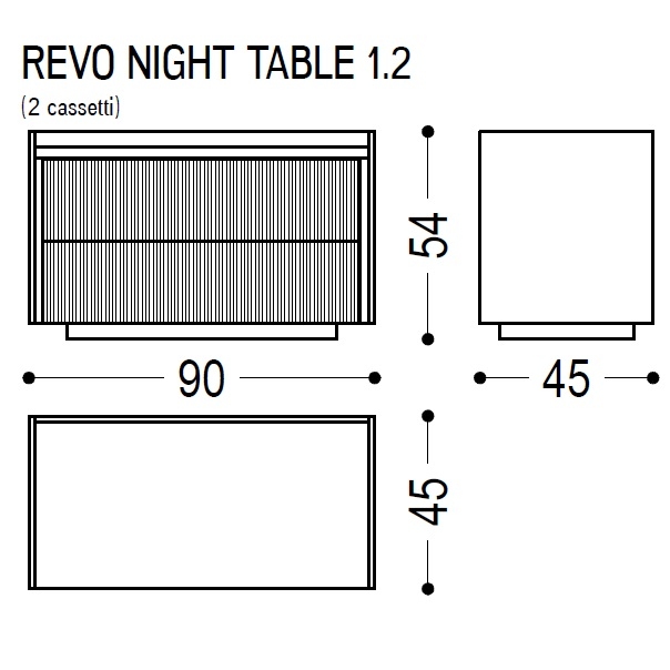 Revo 1.2_ 90 x 45 x H 54 cm ( 2 drawers )