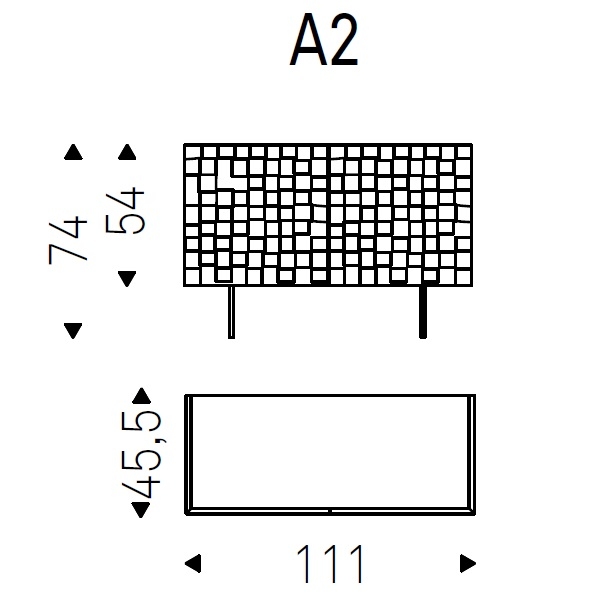 Arizona C_A2_ 111 x 45.5 x H 74 cm