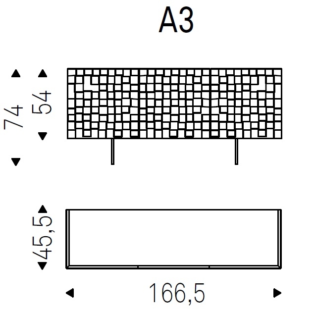 Arizona C_A3_ 166.5 x 45.5 x H 74 cm