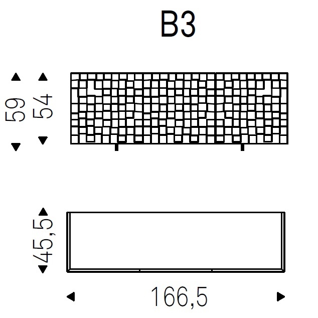 Arizona C_B3_ 166.5 x 45.5 x H 59 cm