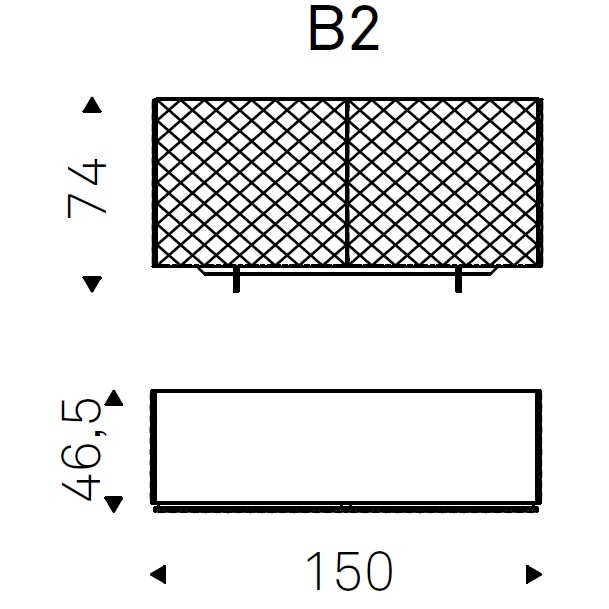 Vivaldi_B2_150 x 46,5 x H 74 cm
