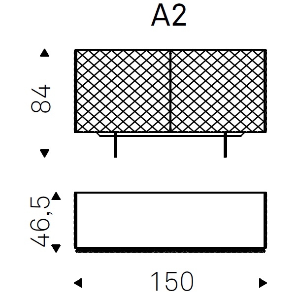 Vivaldi_A2_150 x 46,5 x H 84 cm