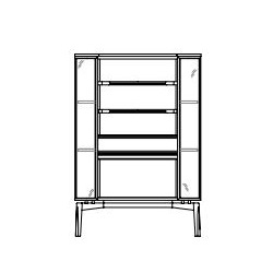 Shibusa_ Schrank mit Schublade und ausziehbarer Platte