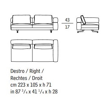 SOHO 7672G_ 223 x 105 x H 71 cm