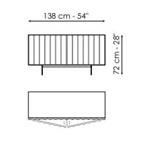 Dorian 138_ 138 x 50 x H 72 cm (With feets)