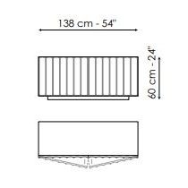 Dorian 138_ 138 x 50 x H 60 cm (With plinth base)