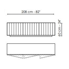 Dorian 208_ 208 x 50 x H 60 cm (With plinth base)