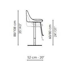 Itala too_ 52 x 45 x H 88/108 cm (Drehfuß)