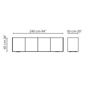 Outline (4 ante)_ 240 x H 65 cm