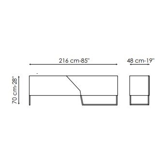 Doppler K Low_ 216 x 48 x H 70 cm