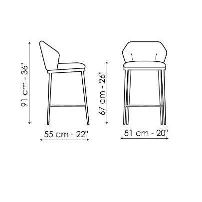 Mida Too H 67_ 51 x 55 x H 91 cm