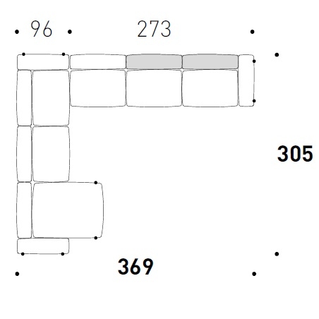 All-in_ 369 x 305 x H 79 cm