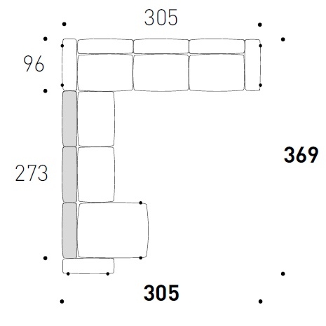 All-in_ 305 x 369 x H 79 cm