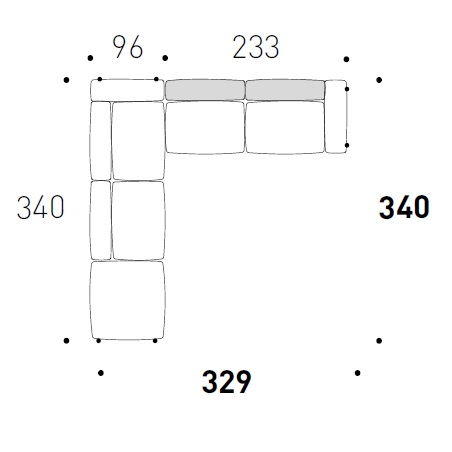 All-in_ 329 x 340 x H 79 cm