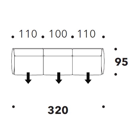 Asolo_ 320 x 95 x H 75 cm