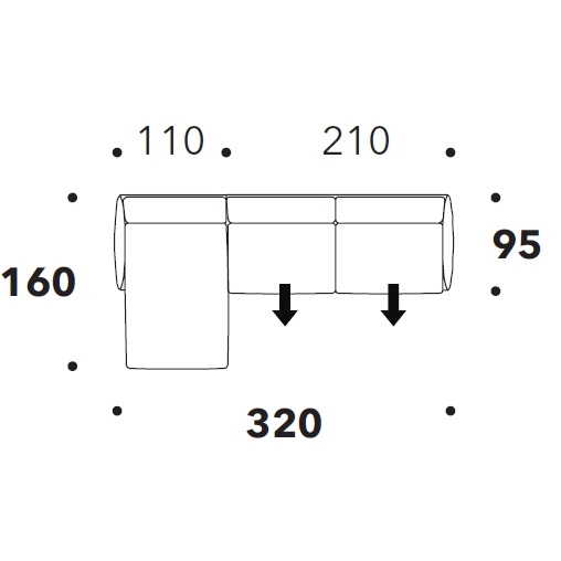 Asolo_ 320 x 160 x H 75 cm
