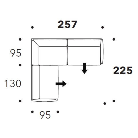 Asolo_ 257 x 225 x H 75 cm