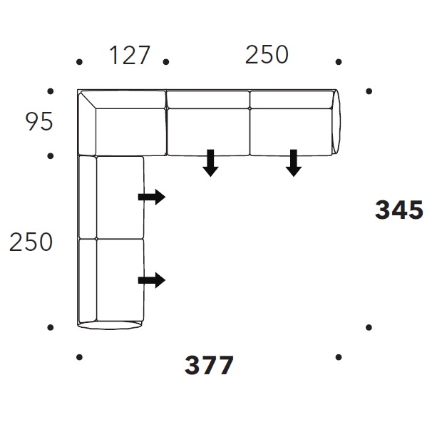 Asolo_ 377 x 345 x H 75 cm