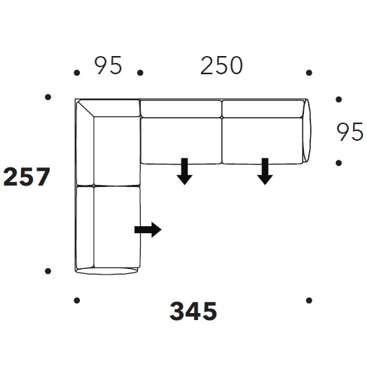 Asolo_ 345 x 257 x H 75 cm
