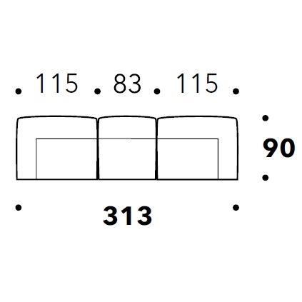 Eden_ 313 x 90 x H 73 cm