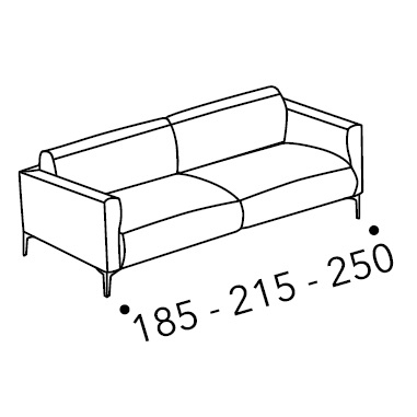 Volo_ 185-215-250 x 92 x H 79 cm