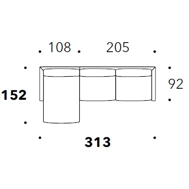 Volo_ 313 x 152 x H 79 cm