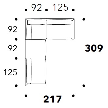 Volo_ 217 x 309 x H 79 cm