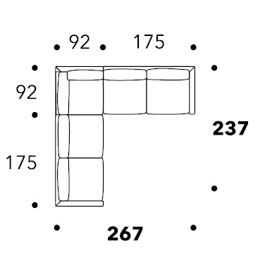 Volo_ 267 x 237 x H 79 cm