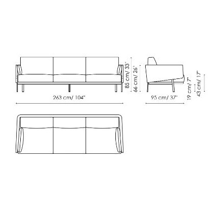 Structure Sofa_ 3 sedute (263 x 95 x H 85 cm)