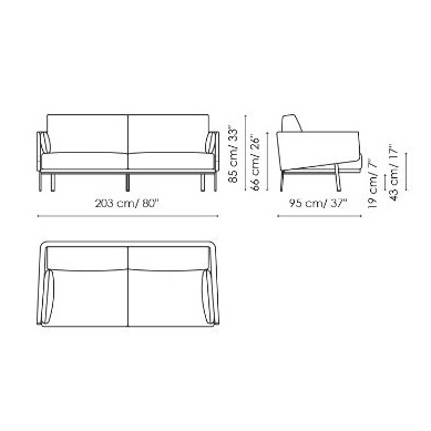 Structure Sofa_ 203 x 95 x H 85 cm