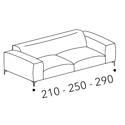 Boston_ 210-250-290 x 100 x H 67 cm