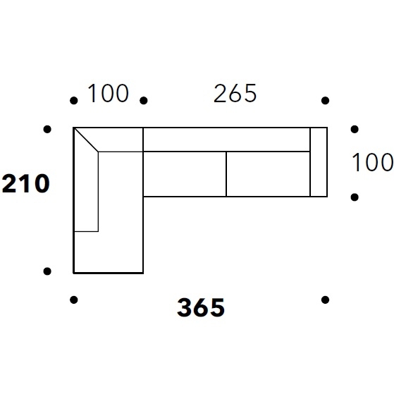 Boston_ 365 x 210 x H 67 cm