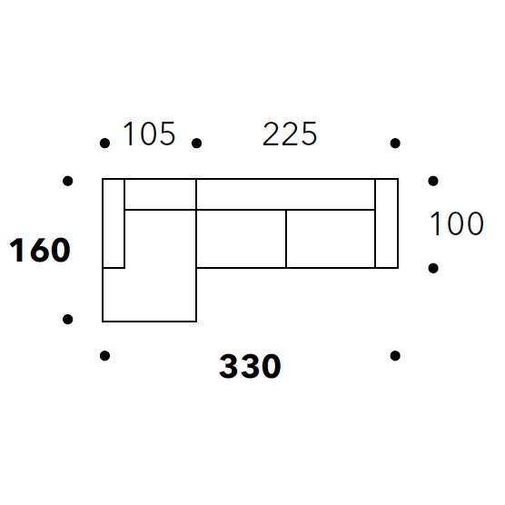 Boston_ 330 x 160 x H 67 cm