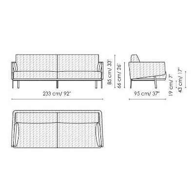 Structure Sofa Ego_ 233 x 95 x H 85 cm 