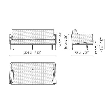 Structure Sofa Ego_ 203 x 95 x H 85 cm