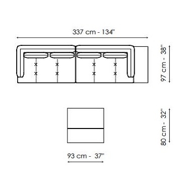 Aliante_ Composizione 2 (337 x 97 x H 82 cm)