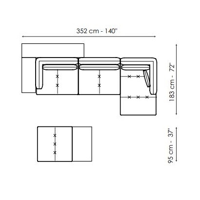 Aliante_ Composizione 4 (352 x 183 x H 82 cm)