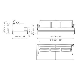 Paraiso_ 245 x 100 x H 87 cm (2 seaters)