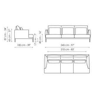 Paraiso_ 245 x 100 x H 87 cm (3 seaters)
