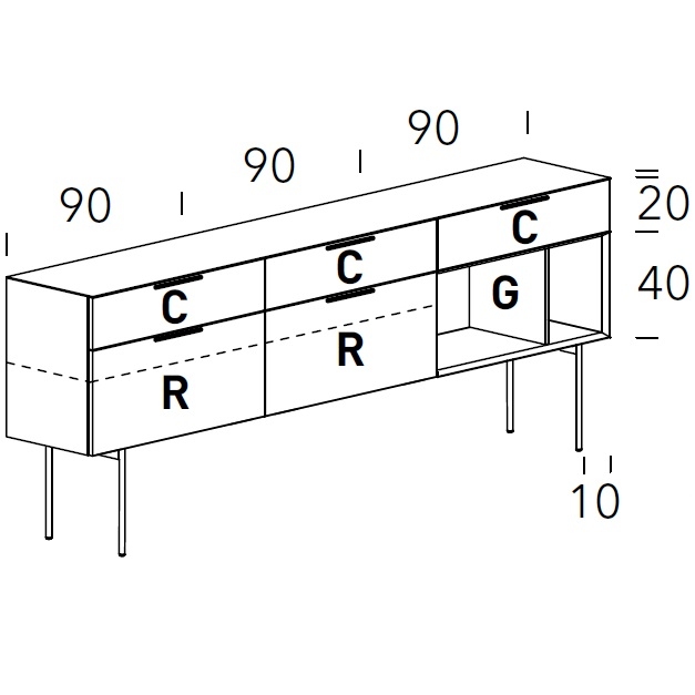 Brema_ 270 x H 62 cm