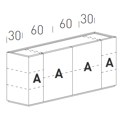 Cornice_ 180 (270 - 290) x H 90 cm