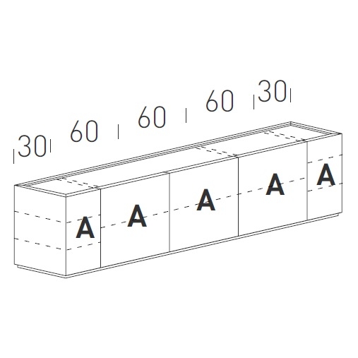 Cornice_ 240 (330 - 350 ) x H 70 cm