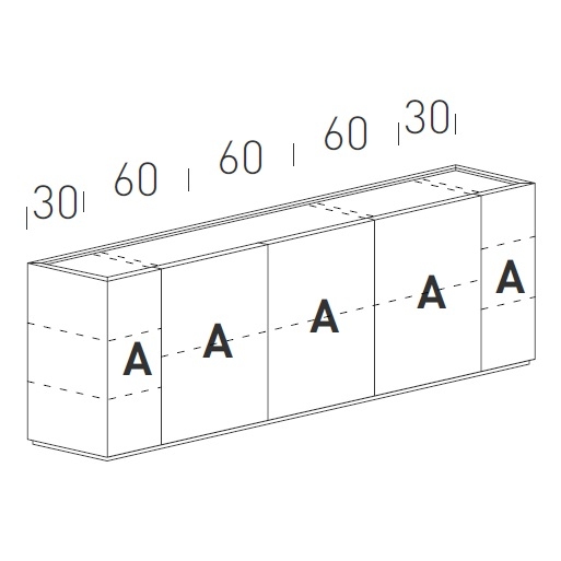 Cornice_ 240 (330 - 350 ) x H 90 cm