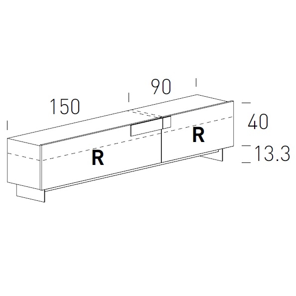 Ginevra_ 243 x H 43/55 cm (Puerta plegable)