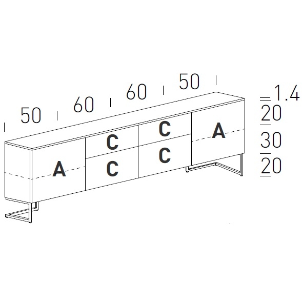 Grafica_ 220 x H 72 cm