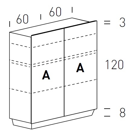 Tosca_ 126 x H 132 cm (Portes battantes)