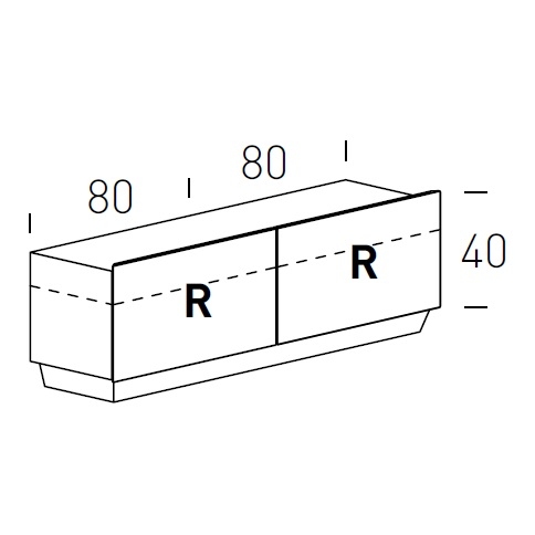 Tosca_ 166 x H 52 cm (Portes abattantes)